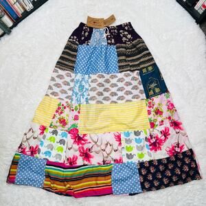 ASHLEY TAYLOR WOMENS PATCHWORK SKIRT BOHO HIPPIE HAREM OSFM 2